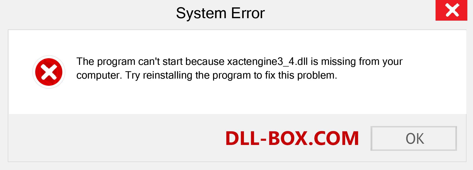  xactengine3_4.dll file is missing?. Download for Windows 7, 8, 10 - Fix  xactengine3_4 dll Missing Error on Windows, photos, images